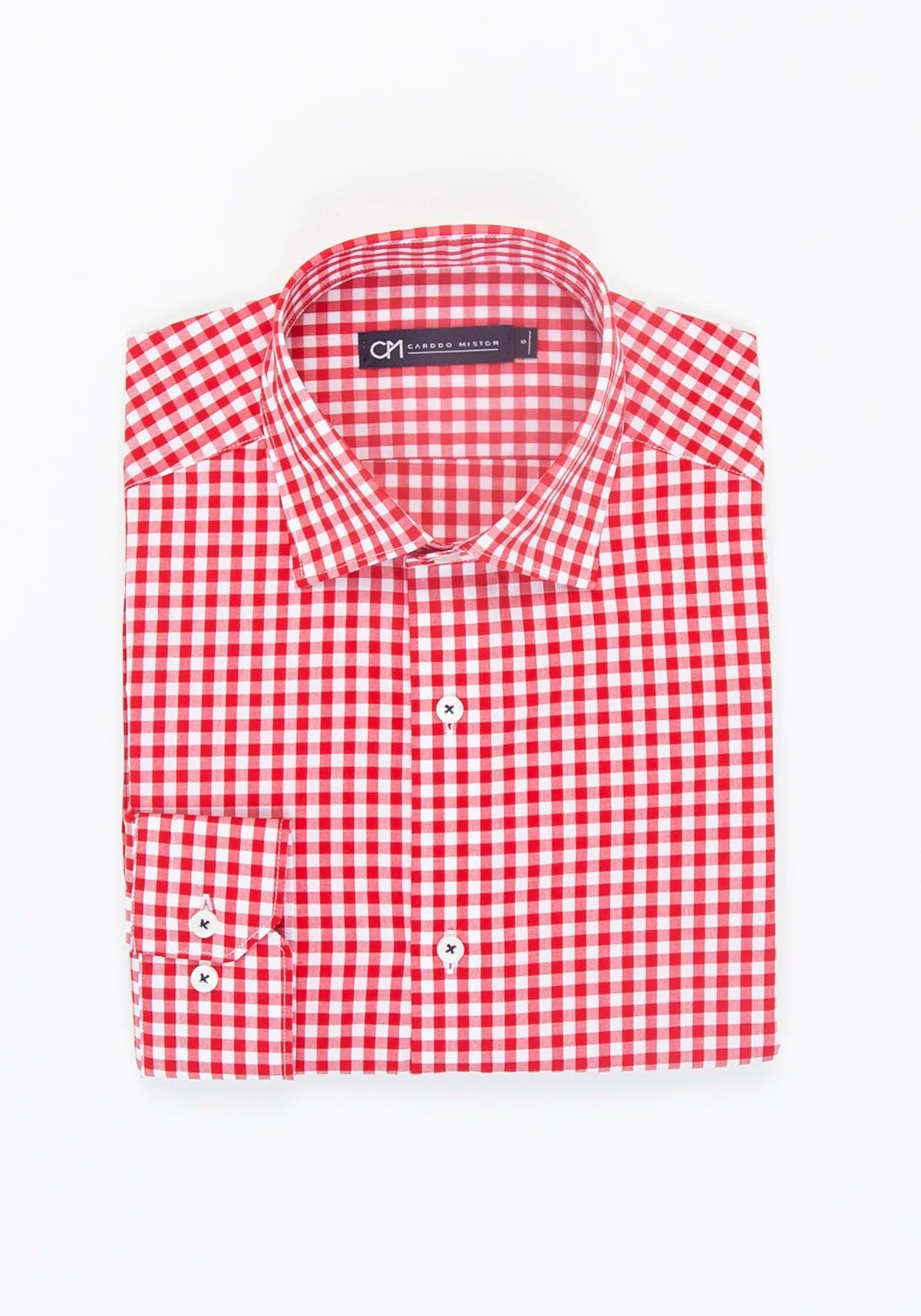 Camisa Popelín Cuadro Vichy Algodón Rojo